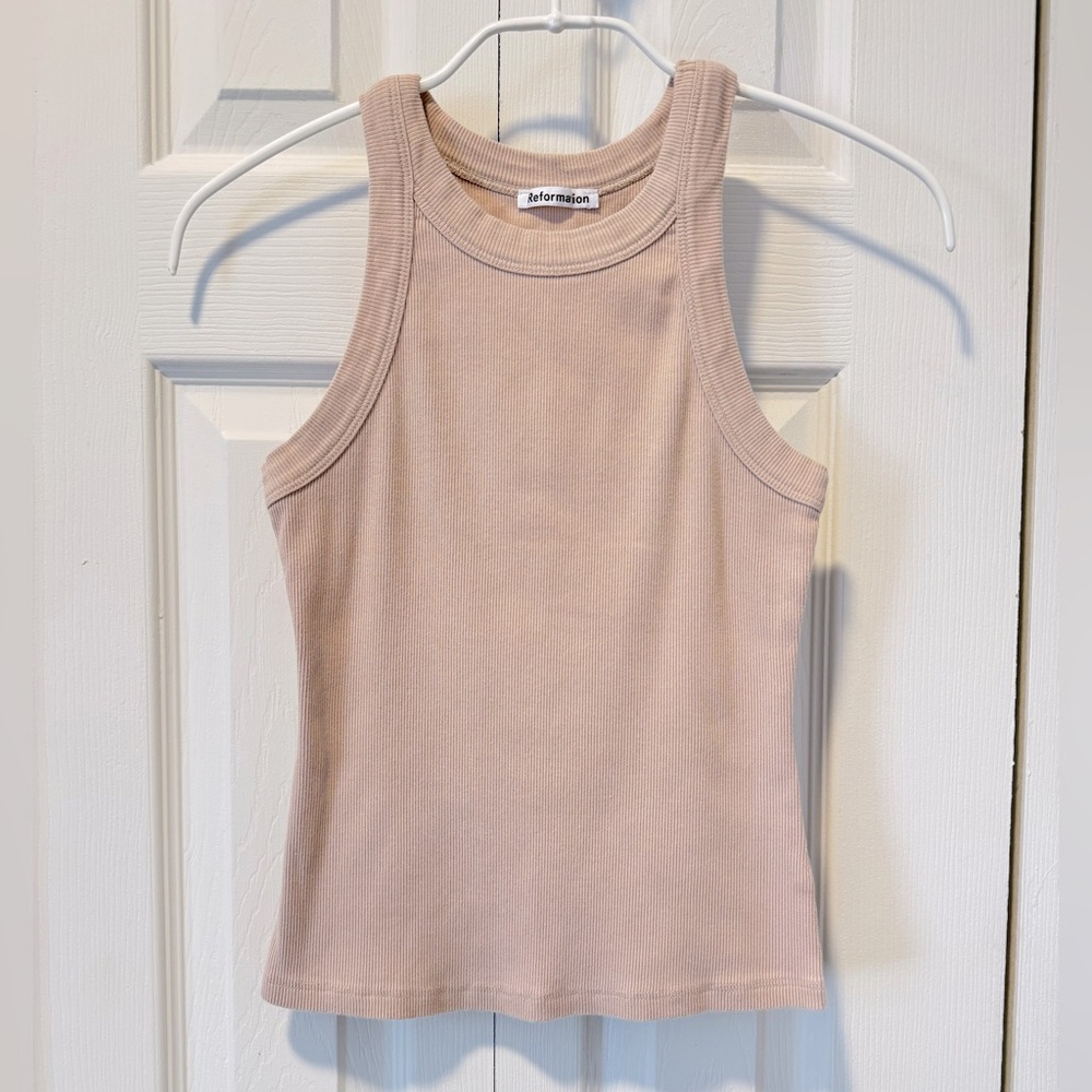 Reformation Tasha Tank in Sand (Size XS).